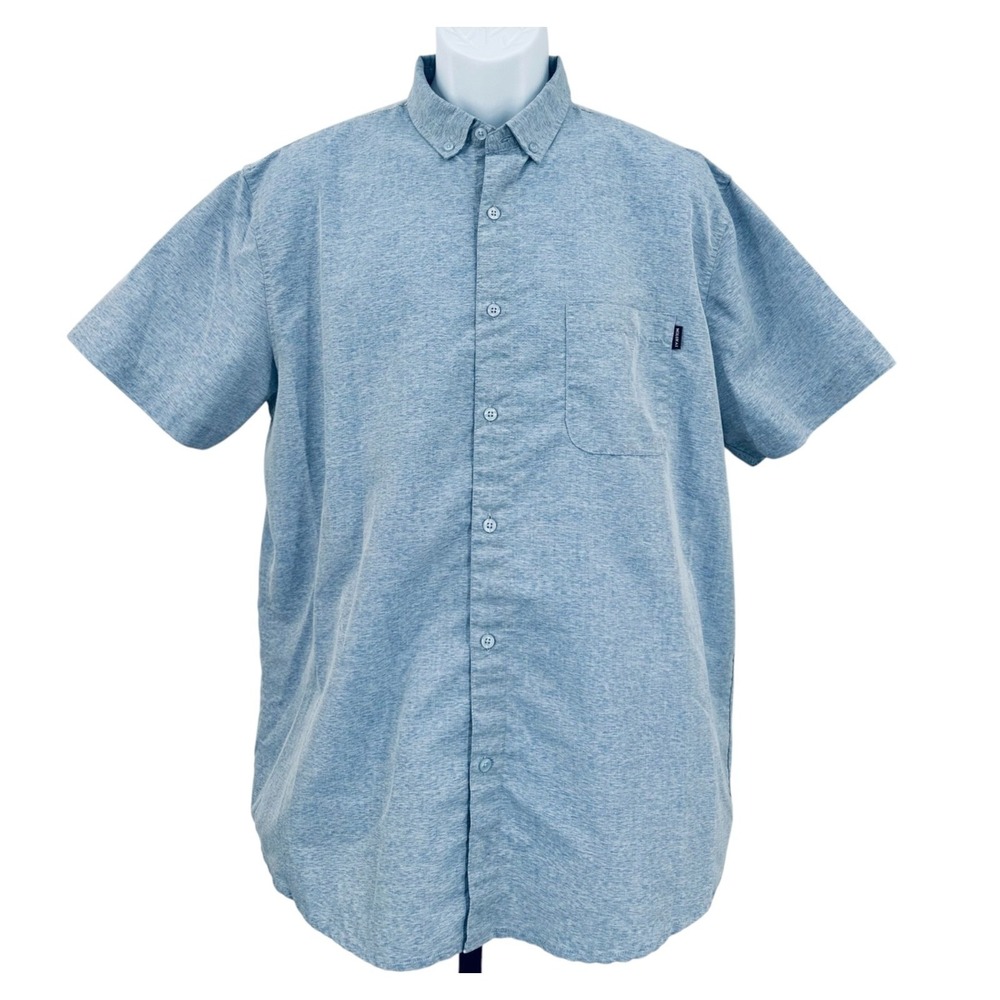 MOLOKAI SURF CO Light Blue Short Sleeve Button Down Shirt Camp Men's XL